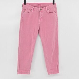 HUDSON Womens Dax Cropped Boyfriend Jeans Size 24 Pink‎ Stretch Comfy Retro USA